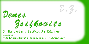 denes zsifkovits business card